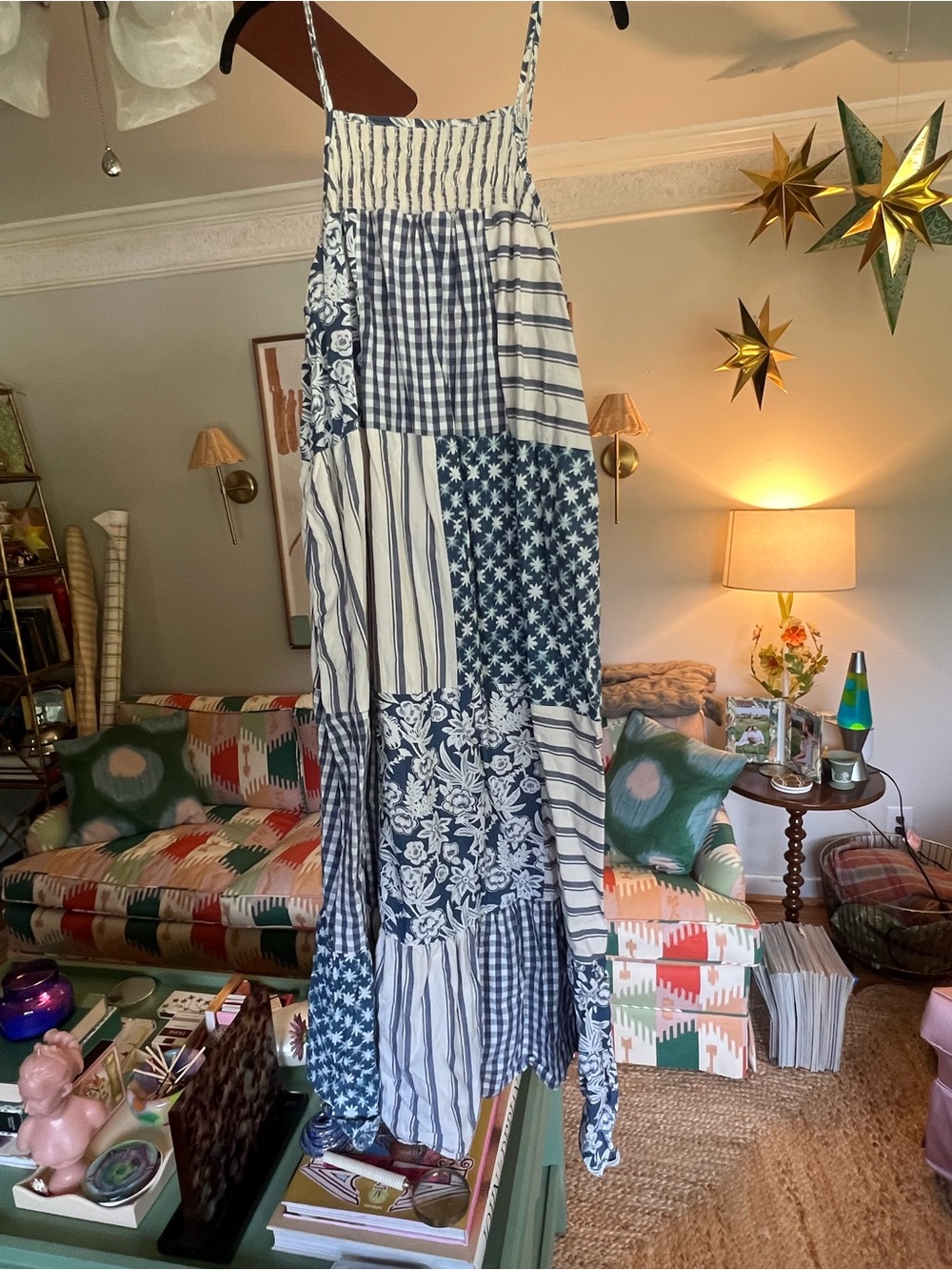 Universal Thread Blue Patchwork Maxi Dress - Picture 2 of 4
